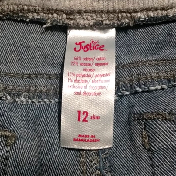 3 PAIRS JUSTICE Pull On Denim Shorts 12 Slim - Picture 5 of 11